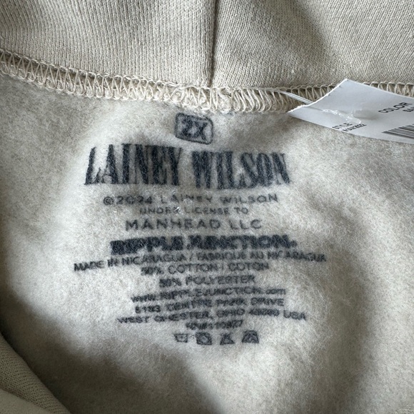 Lainey Wilson Welcome to Bell Bottom Country Rodeo XXL Tan Hoodie - Picture 3 of 4